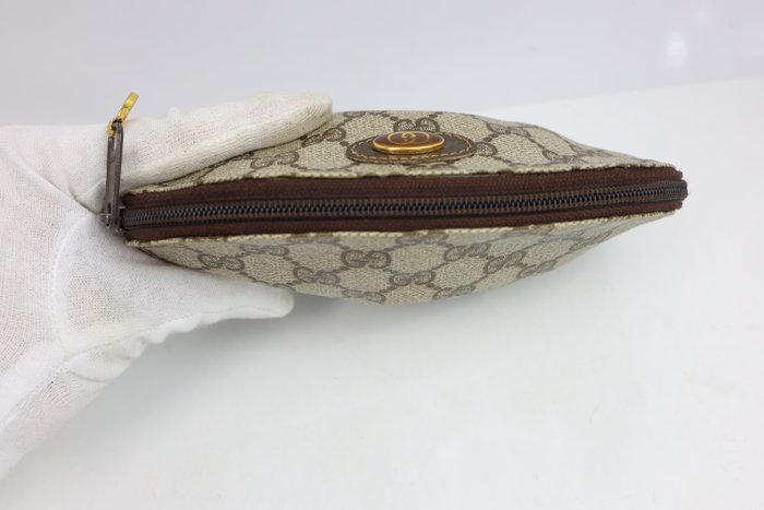 Gucci Vintage PVC & Leather Clutch Bag – Beige