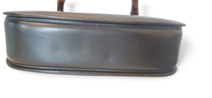 Gucci 1947 Black Leather Bamboo-Handle Handbag