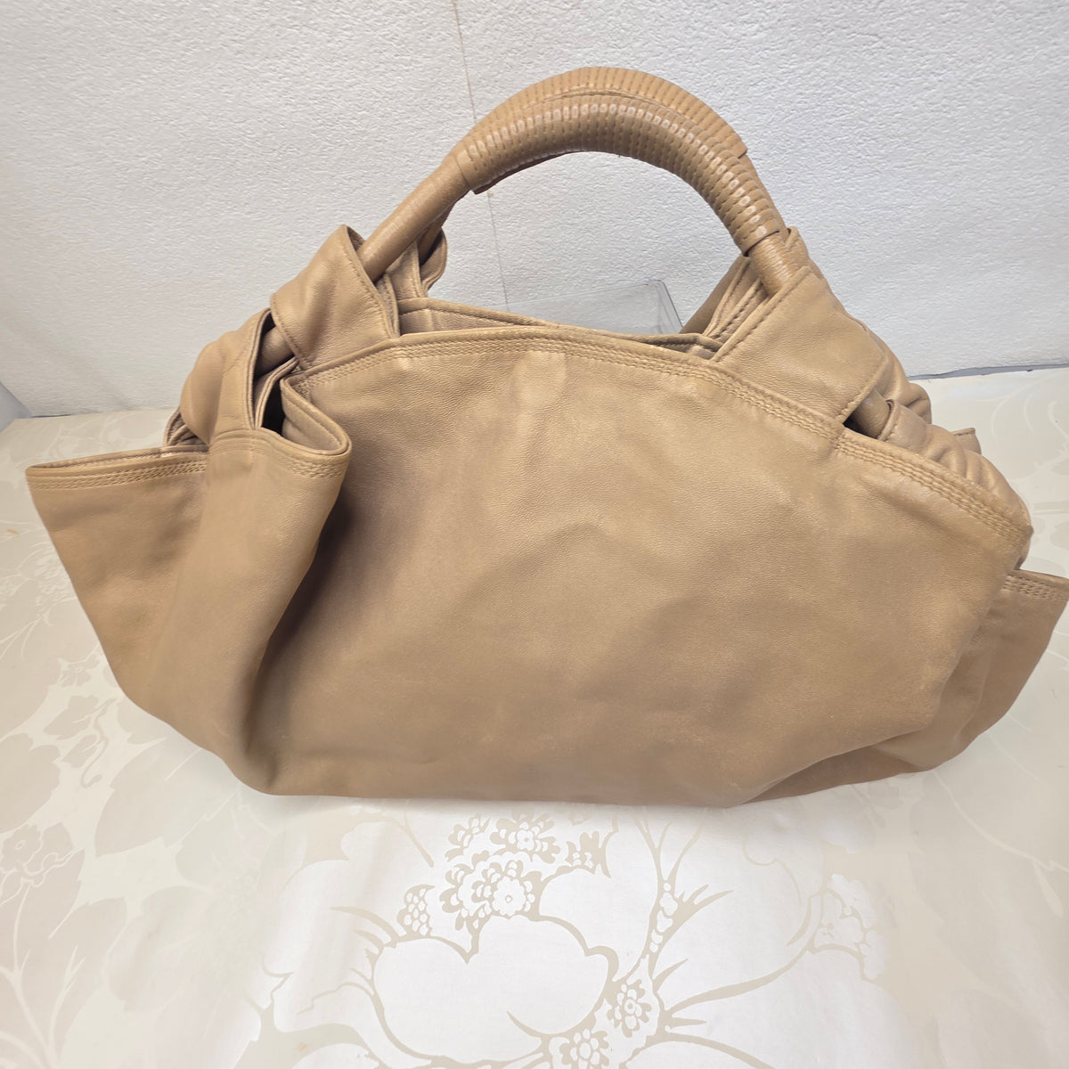 Loewe Aire Gold Leather Shoulder Bag – Medium