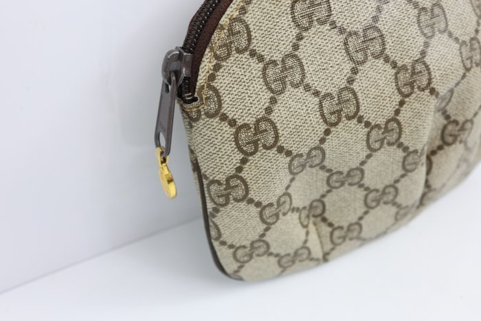 Gucci Vintage PVC & Leather Clutch Bag – Beige