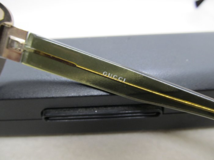 Gucci GG 1800/S Green and Gold Half-Rim Wrap Sunglasses