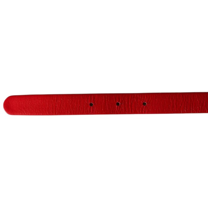 Christian Dior Red Leather Belt 70-20 with Rhinestone Buckle