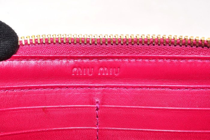 Miu Miu Zip-Around Wallet crocodile embossed