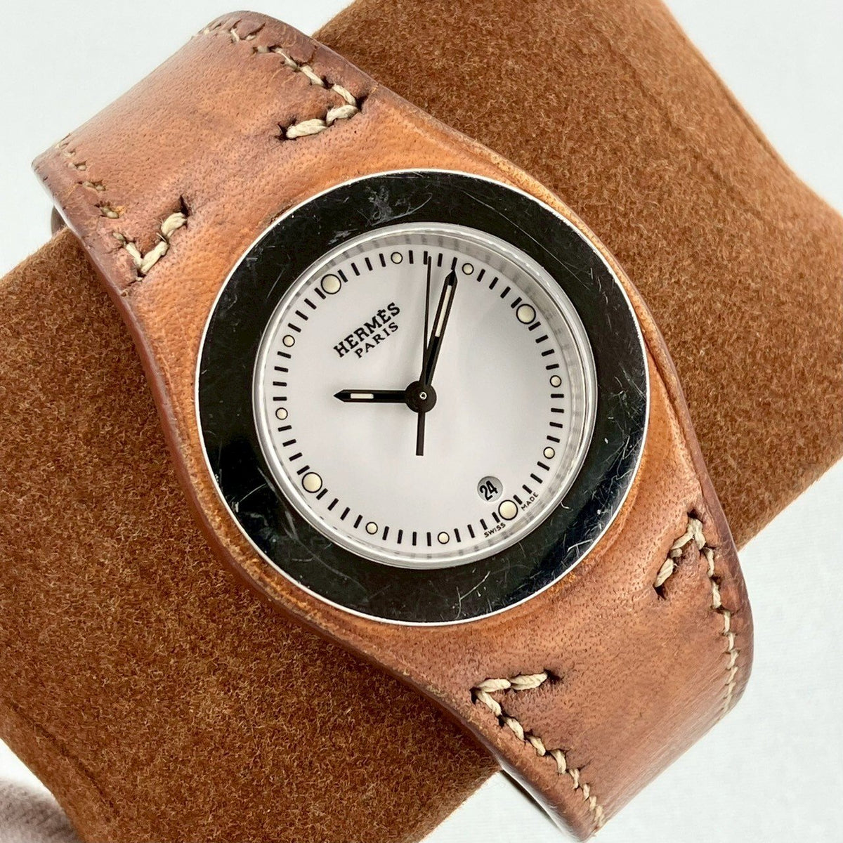 Hermès Harnais  Quartz Watch – White Dial, Stainless Steel, 31mm