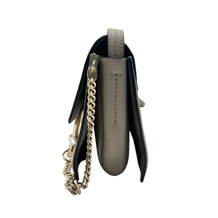 Chloé Faye Shoulder Bag – Beige Suede & Leather, Gold Hardware