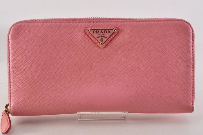 Prada Pink Leather Zip-Around Wallet – Box & Authenticity Card