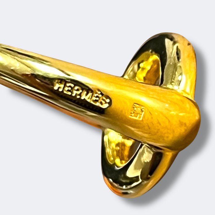 Hermès Mors Gold-Plated Scarf Ring – Equestrian Accessory