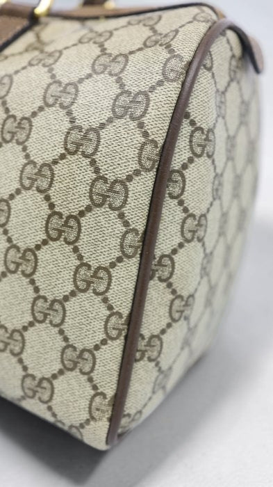 Gucci GG Supreme Sherry Line Boston Bag in Beige and Brown