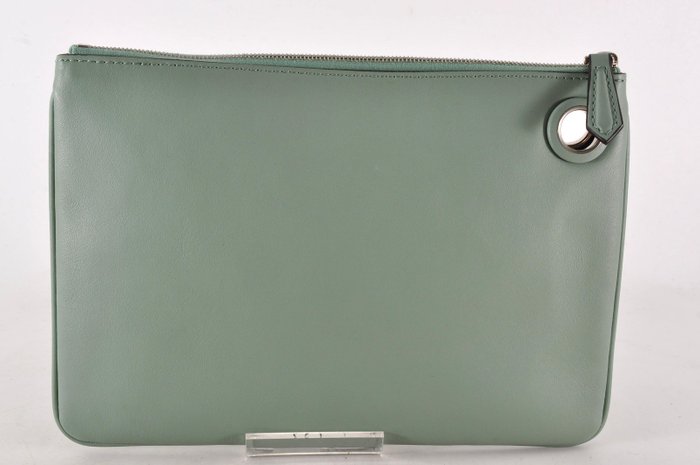 Fendi Green Smooth Leather Wallet Pouch