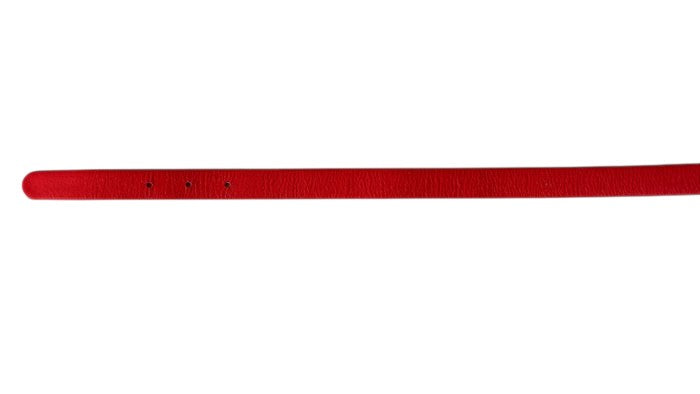 Christian Dior Red Leather Belt 70-20 with Rhinestone Buckle