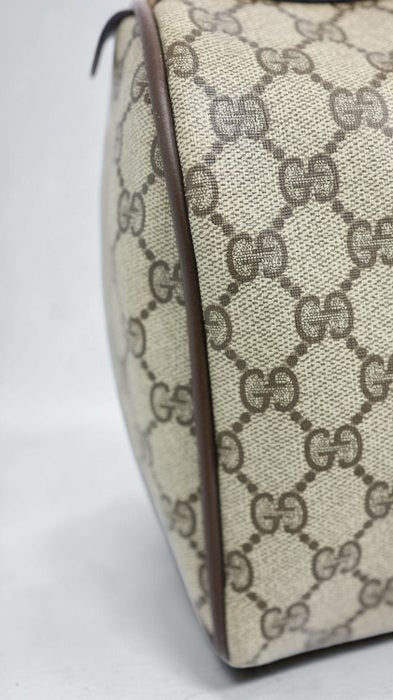 Gucci GG Supreme Sherry Line Boston Bag in Beige and Brown