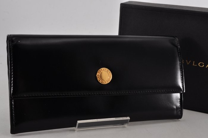 Bulgari Black Leather Long Wallet – Box Included