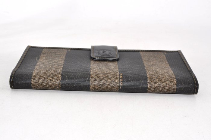 Fendi Black & Brown Long Wallet – Canvas & Leather