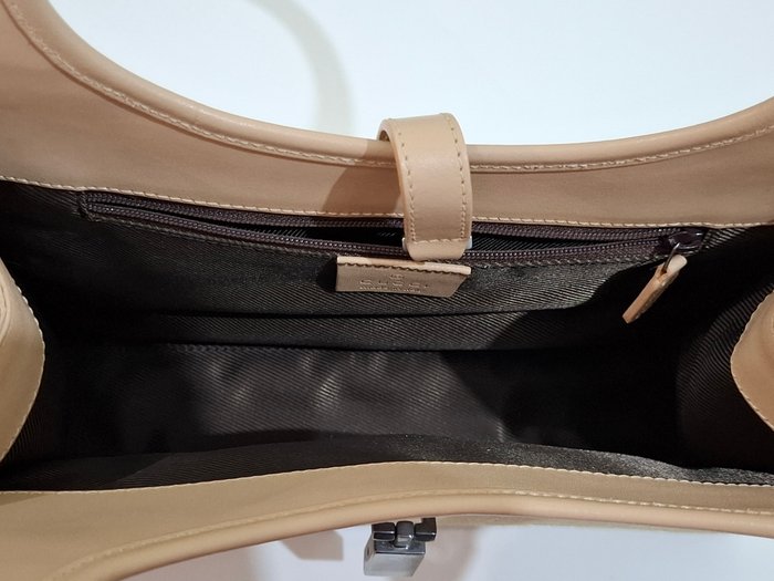 Gucci Jackie Beige GG Canvas and Leather Shoulder Bag