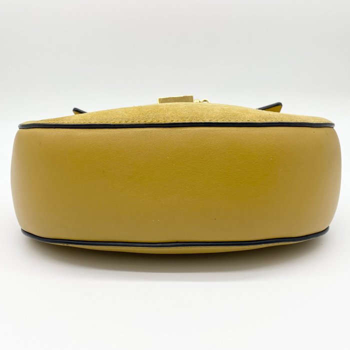 Chloé Drew Shoulder Bag – Yellow Suede & Leather, Gold Plated Hardware