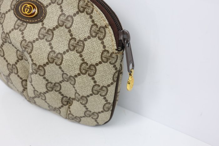 Gucci Vintage PVC & Leather Clutch Bag – Beige