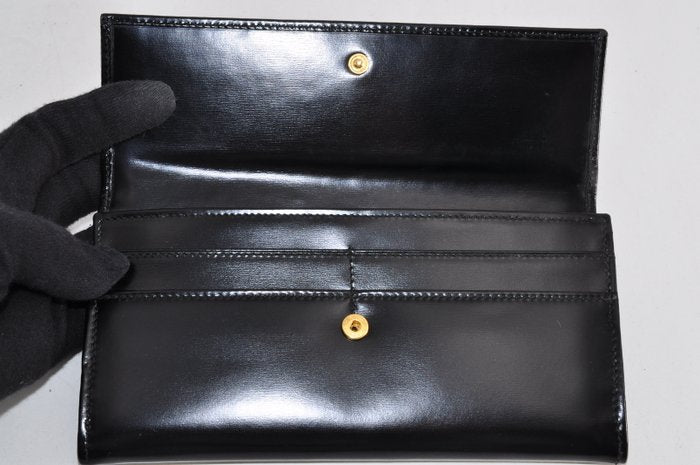 Bulgari Black Leather Long Wallet – Box Included