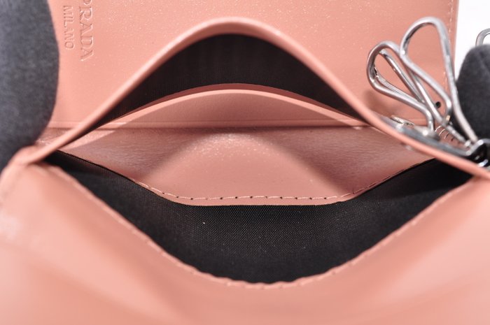 Prada Saffiano Leather Keyring Pink