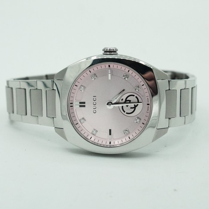 Gucci Interlocking Ladies Watch  – Pink Diamond Dial, 29mm