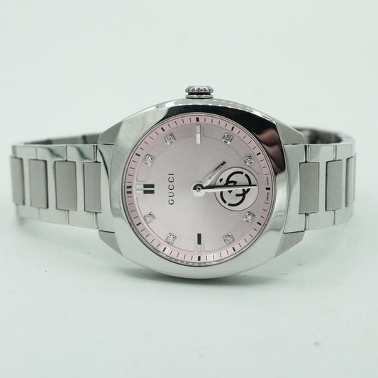 Gucci Interlocking Ladies Watch  – Pink Diamond Dial, 29mm