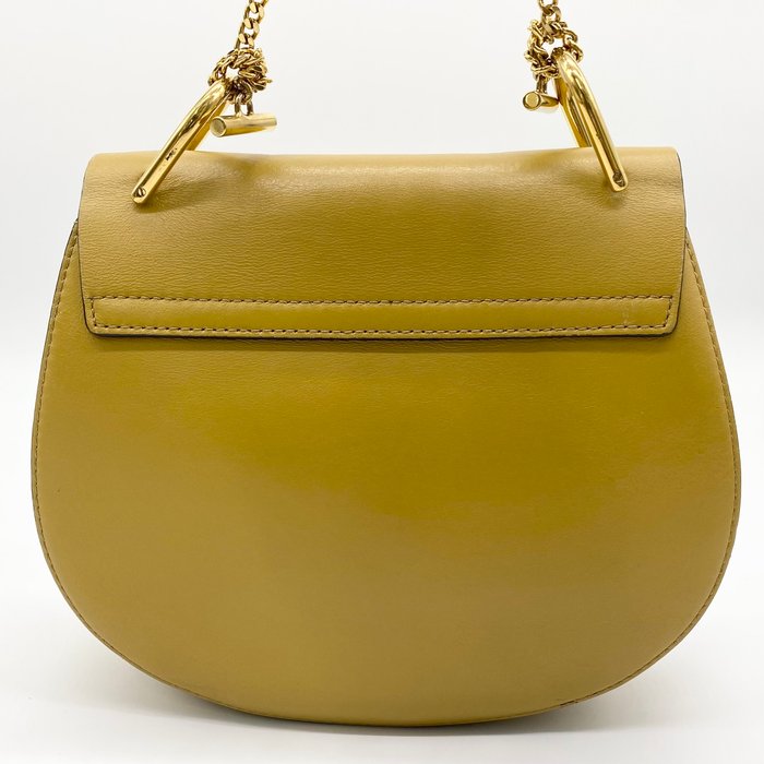 Chloé Drew Shoulder Bag – Yellow Suede & Leather, Gold Plated Hardware