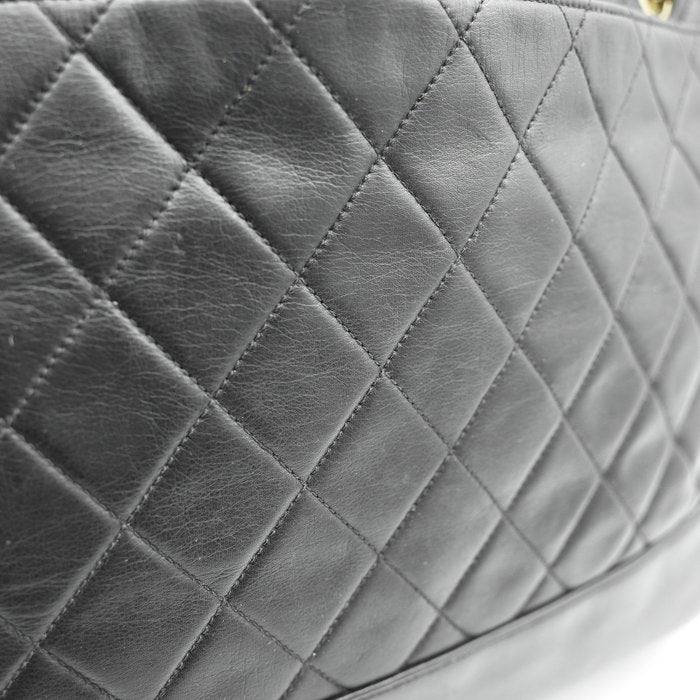 Chanel Matelassé Chain Tote Bag – Black Lambskin, Pearl Crush