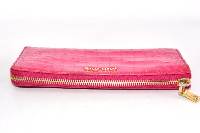 Miu Miu Zip-Around Wallet crocodile embossed