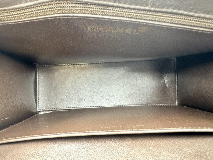 Chanel Vintage Hard Case Handbag – Dark Brown Leather, Brass Trim, Made in France