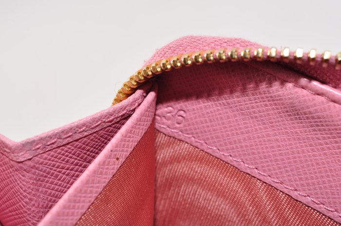 Prada Pink Leather Zip-Around Wallet – Box & Authenticity Card