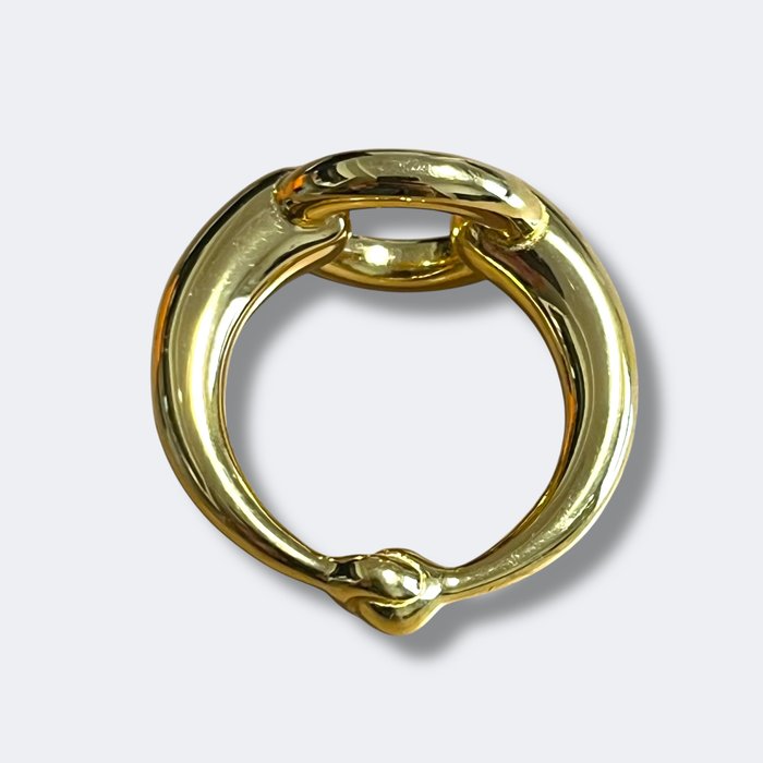 Hermès Mors Gold-Plated Scarf Ring – Equestrian Accessory
