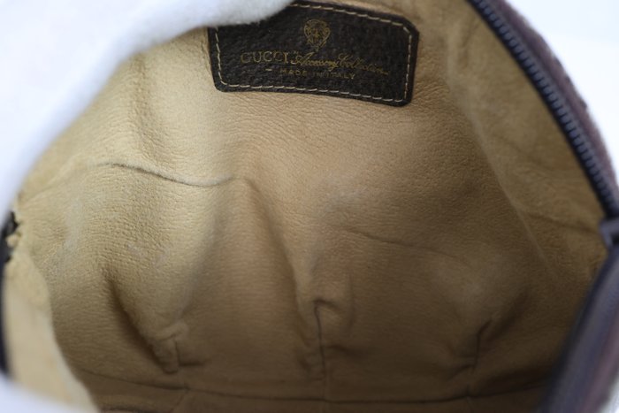 Gucci Vintage PVC & Leather Clutch Bag – Beige