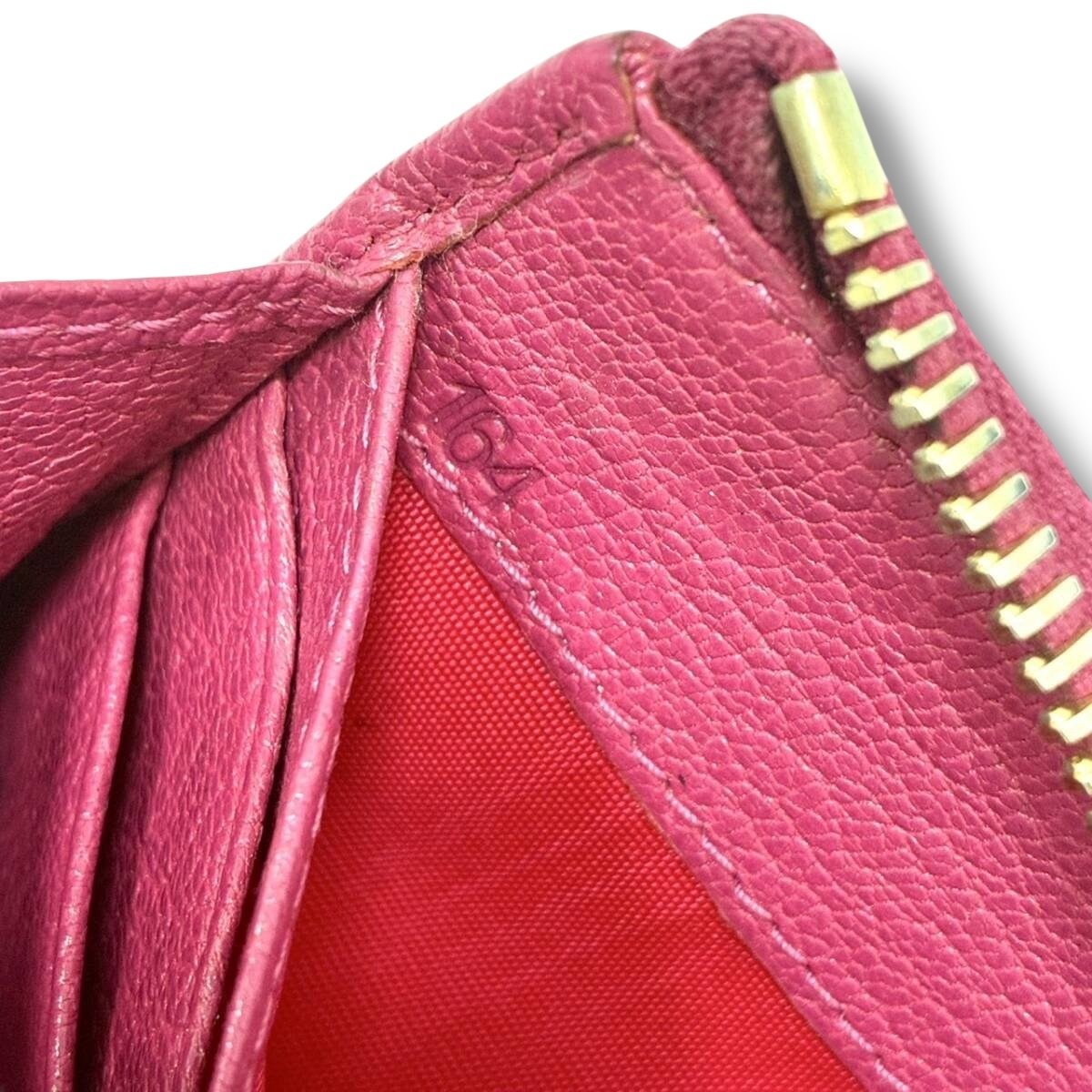 Miu Miu Fuchsia Grained Leather Wallet with Gold Hardware