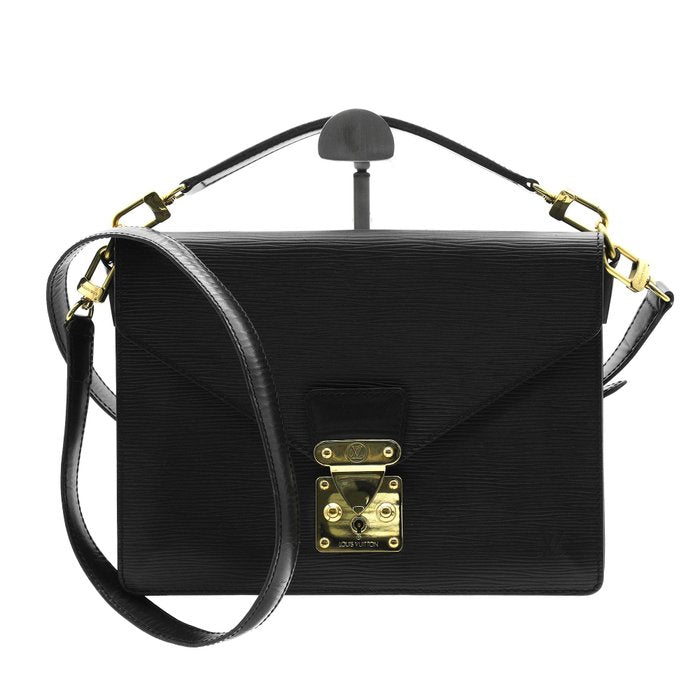 Louis Vuitton Monceau Black Epi Leather Crossbody Bag | 2 Way Top Handle