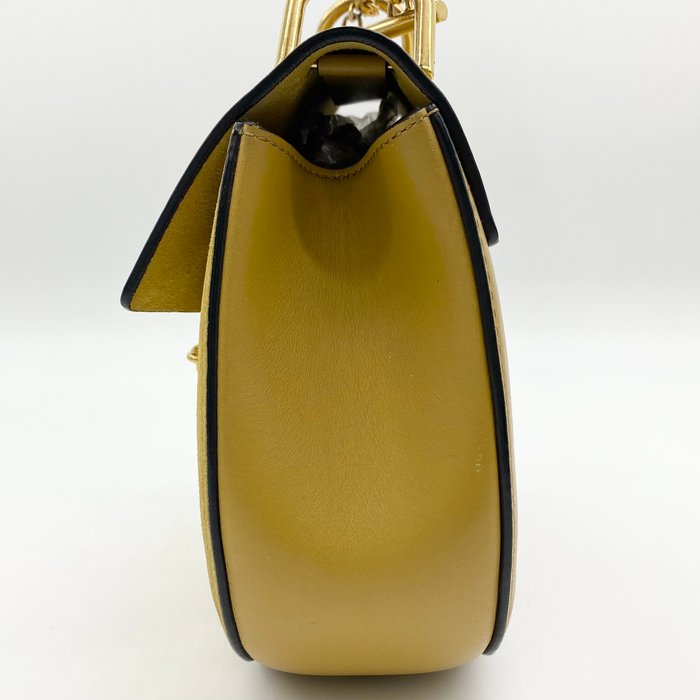 Chloé Drew Shoulder Bag – Yellow Suede & Leather, Gold Plated Hardware