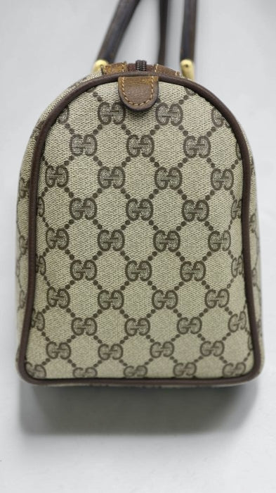 Gucci GG Supreme Sherry Line Boston Bag in Beige and Brown