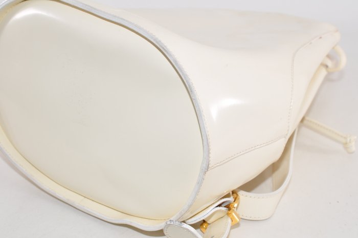 Salvatore Ferragamo Cream Leather Backpack Bag with Matching Pouch