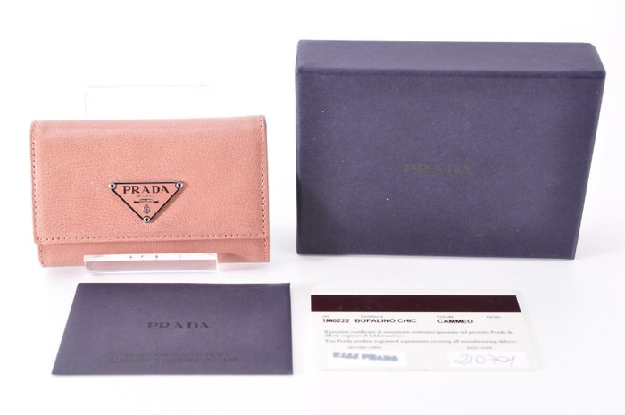 Prada Saffiano Leather Keyring Pink