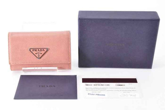 Prada Saffiano Leather Keyring Pink