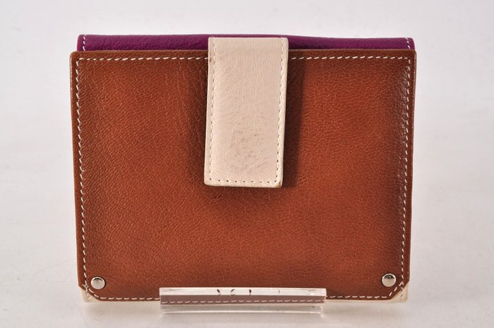 Salvatore Ferragamo Gancini Bordeaux Leather Compact Wallet with Box