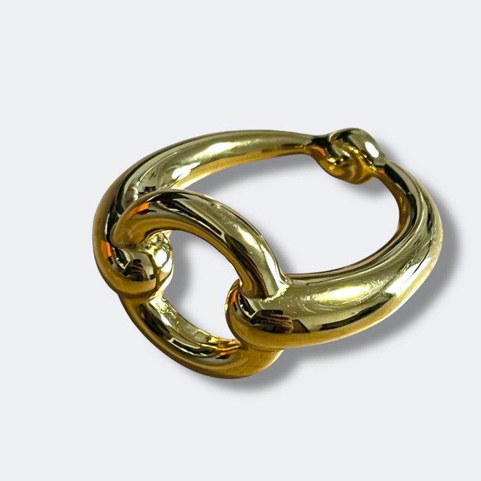 Hermès Mors Gold-Plated Scarf Ring – Equestrian Accessory