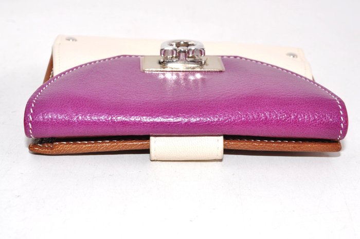 Salvatore Ferragamo Gancini Bordeaux Leather Compact Wallet with Box
