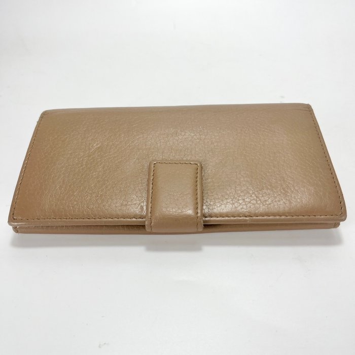 Gucci Beige Leather Long Bifold Wallet