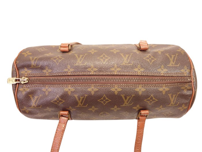 Louis Vuitton Vintage Monogram Papillon 30 Cylindrical Handbag Brown