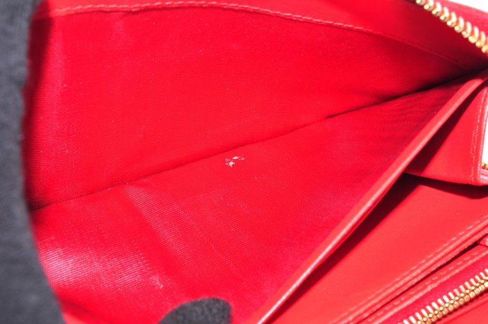 Prada  Leather Zip-Around Wallet Red