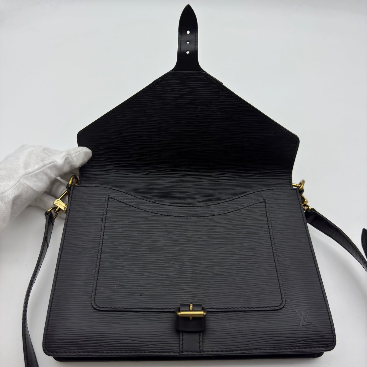 Louis Vuitton Monceau Black Epi Leather Crossbody Bag | 2 Way Top Handle