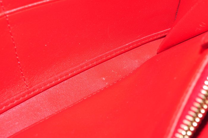 Prada  Leather Zip-Around Wallet Red