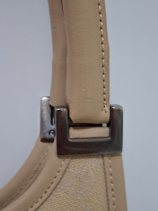 Gucci Jackie Beige GG Canvas and Leather Shoulder Bag