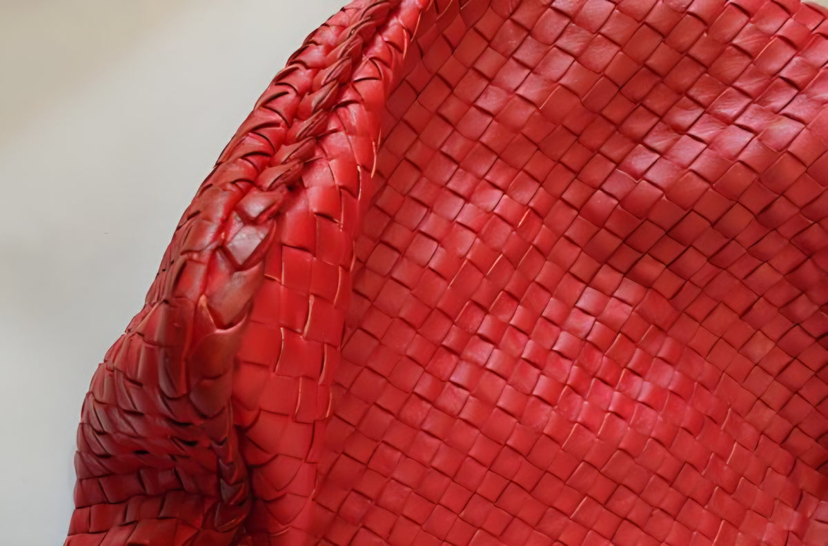 Bottega Veneta Antheia Dark Red Intrecciato Lambskin Hobo Bag