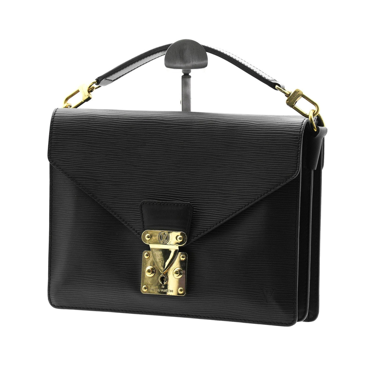 Louis Vuitton Monceau Black Epi Leather Crossbody Bag | 2 Way Top Handle