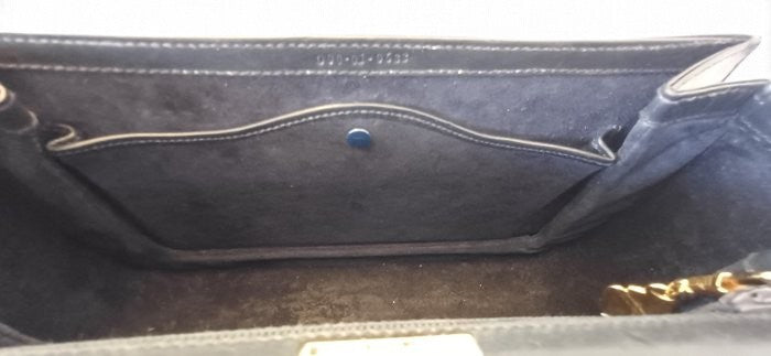 Gucci 1947 Black Leather Bamboo-Handle Handbag